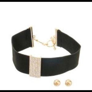 Black Choker w/ Diamond Piece